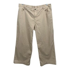 Pact Pant Women’s XXL Beige Cream Stretch Twill Wide Leg Organic Cotton